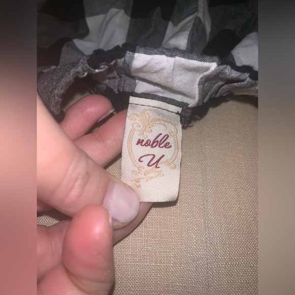 buffalo plaid black white checker romper jumpsuit size Small - Picture 2 of 3